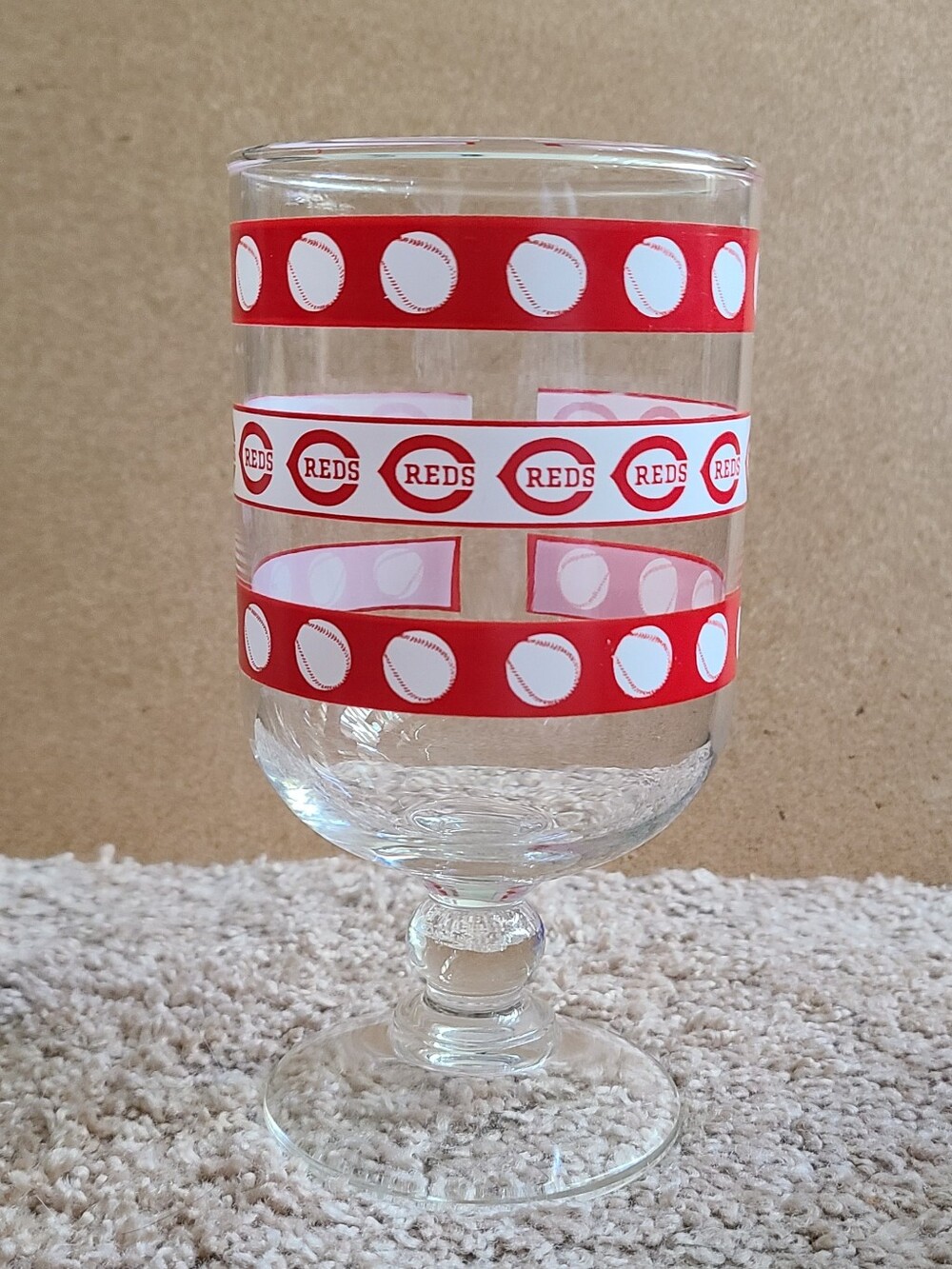 Vintage Cincinnati Reds Pedestal Glass